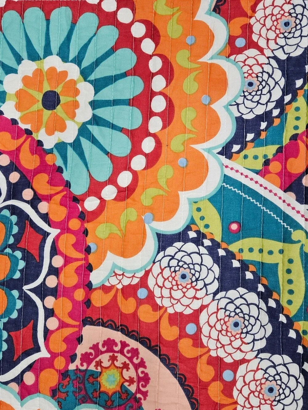 Levtex Home Serendipity KING Quilted Pillow Shams Mandala Boho Cotton NWOT Pair